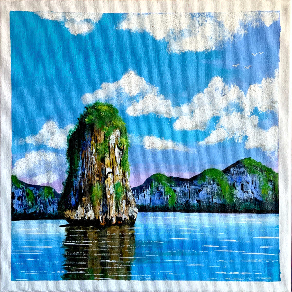 Cuadro "Paisaje con roca"